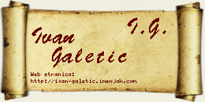 Ivan Galetić vizit kartica